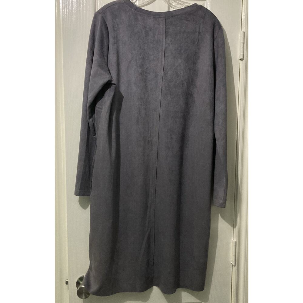 Joh Midi Dress Suede Look Dusty Purple Lavender Long Sleeve Women’s Size Large - Picture 3 of 7